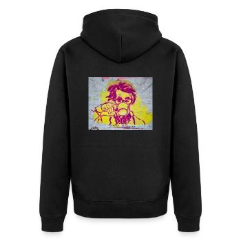 Urban Art - Unisex Premium Organic Zip Hoodie - black - Back - Nico (187cm)