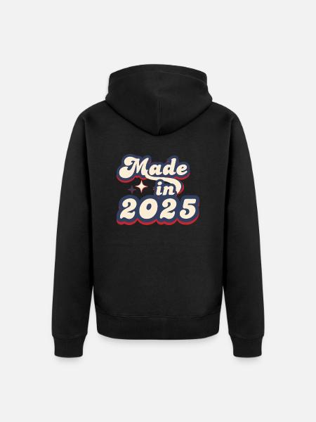 Made in 2025 retro - Unisex Premium Organic Zip Hoodie - black
