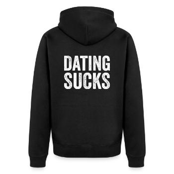 Dating is Stupid - Conception amusante pour les célibataires - Veste à capuche bio Premium Unisexe - noir - Dos - Nico (187cm)