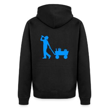 Father’s Day - Unisex Premium Organic Zip Hoodie - black - Back - Nico (187cm)