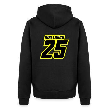 Mallorca 2025 Trikot - Unisex Premium Bio Zip Hoodie - Schwarz - Hinten - Nico (187cm)