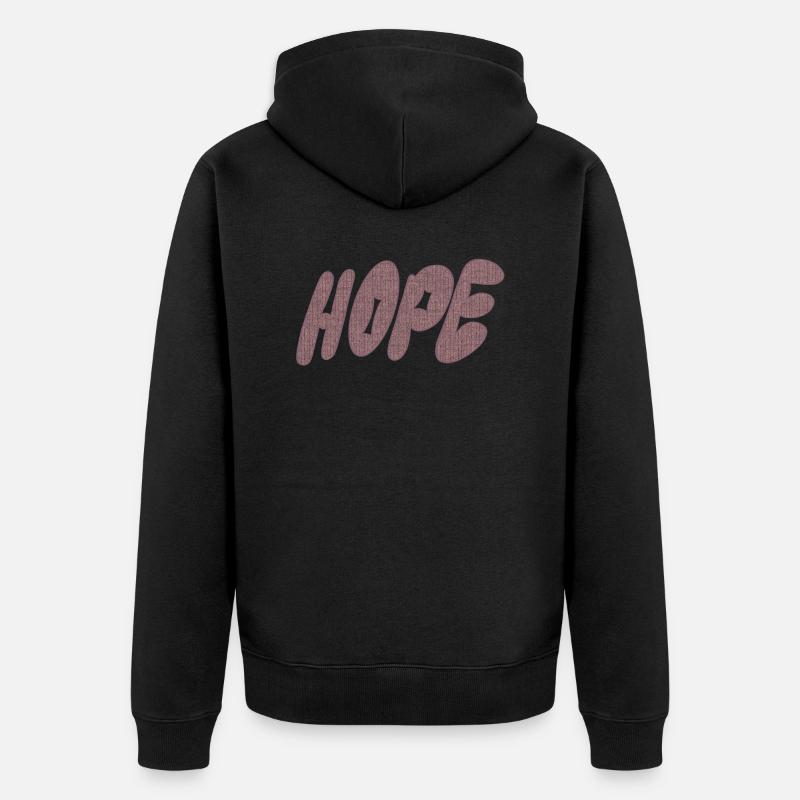 Hope – Strickschrift - Unisex Premium Bio Zip Hoodie - Schwarz