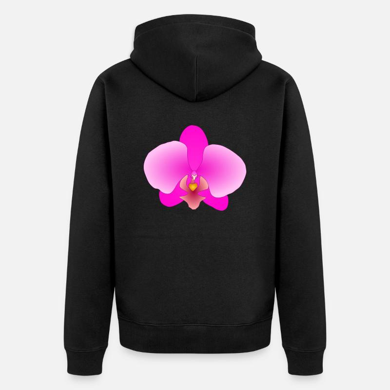 orchidée rose - Veste à capuche bio Premium Unisexe - noir