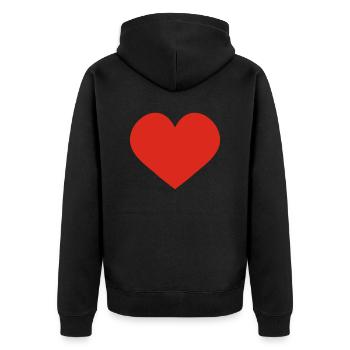 Love - Unisex Premium Bio Zip Hoodie - Schwarz - Hinten - Nico (187cm)