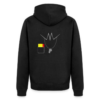 Schiedsrichter - Unisex Premium Bio Zip Hoodie - Schwarz - Hinten - Nico (187cm)