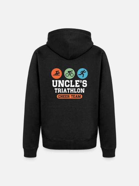 Uncles Triathlon Cheer Team - Unisex Premium Organic Zip Hoodie - black