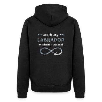 Me & my Labrador Hundeliebhaber Infinity Glitzer 8 - Unisex Premium Bio Zip Hoodie - Schwarz - Hinten - Nico (187cm)