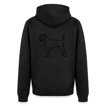 jack russel © www.dog-power.nl - Unisex Premium Organic Zip Hoodie - black - Back - Nico (187cm)