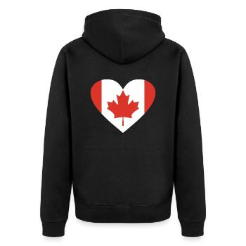Kanada - Unisex Premium Bio Zip Hoodie - Schwarz - Hinten - Nico (187cm)