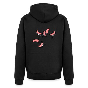 Monster octopus squid tentacles break free - Unisex Premium Organic Zip Hoodie - black - Back - Nico (187cm)