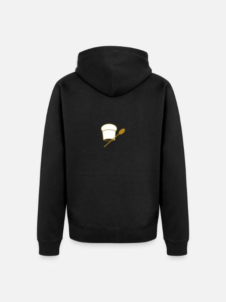 Wooden spoon - Unisex Premium Organic Zip Hoodie - black