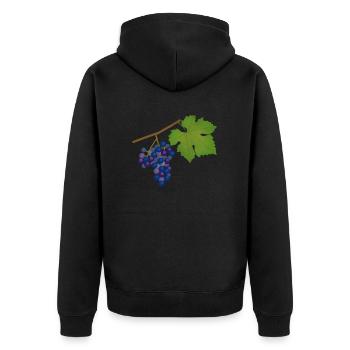 Grape, vine, autumn - Unisex Premium Organic Zip Hoodie - black - Back - Nico (187cm)