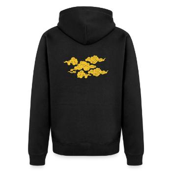 nuages japonais jaune asiatique vent météo Japon - Veste à capuche bio Premium Unisexe - noir - Dos - Nico (187cm)