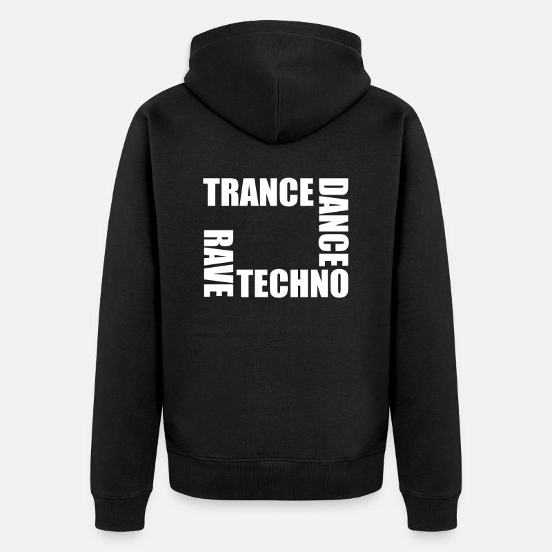 rave techno dance trance - Veste à capuche bio Premium Unisexe - noir