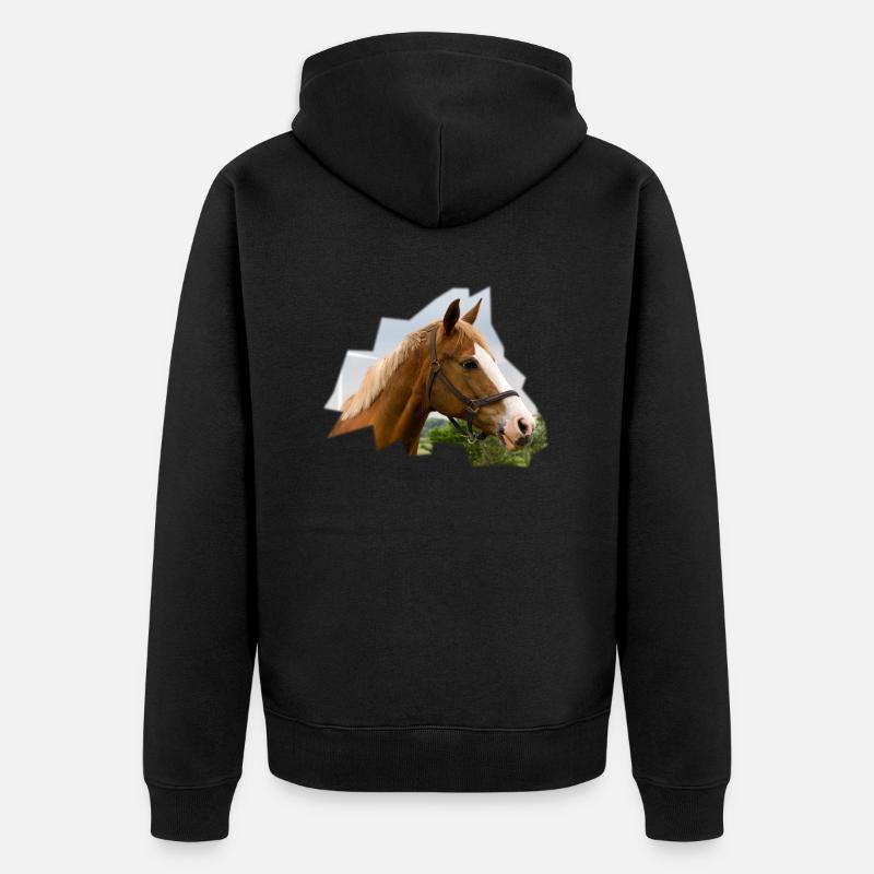 Cheval. Cheval. - Veste à capuche bio Premium Unisexe - noir