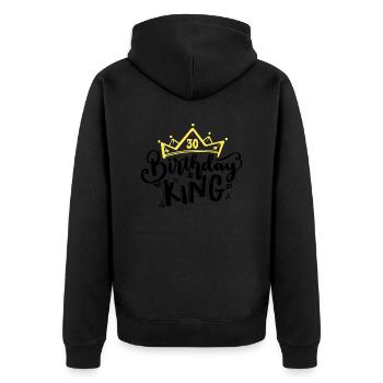Birthday King 30 Jahre 30. Geburtstag König Krone - Unisex Premium Bio Zip Hoodie - Schwarz - Hinten - Nico (187cm)