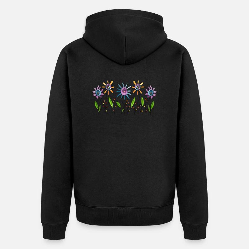 Blumen - Unisex Premium Bio Zip Hoodie - Schwarz