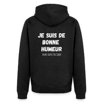 je suis de bonne humeur - Veste à capuche bio Premium Unisexe - noir - Dos - Nico (187cm)