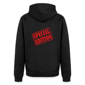 Special Edition - Unisex Premium Bio Zip Hoodie - Schwarz - Hinten - Nico (187cm)