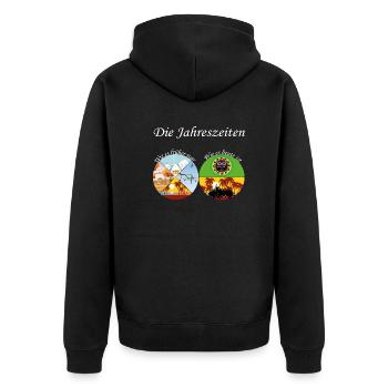 Die Covid Saison - Unisex Premium Bio Zip Hoodie - Schwarz - Hinten - Nico (187cm)