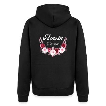 témoin d'amour - Veste à capuche bio Premium Unisexe - noir - Dos - Nico (187cm)