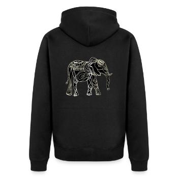 Éléphant - Veste à capuche bio Premium Unisexe - noir - Dos - Nico (187cm)