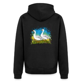 Oies - Veste à capuche bio Premium Unisexe - noir - Dos - Nico (187cm)