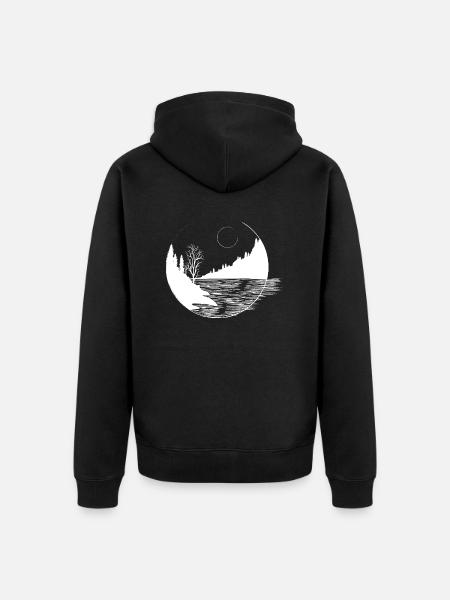 To the Mountains - Unisex Premium Organic Zip Hoodie - black