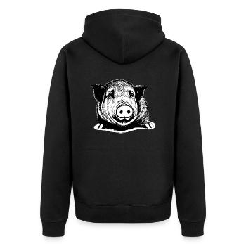pig sweet pigs pigs animal animals 6 - Unisex Premium Organic Zip Hoodie - black - Back - Nico (187cm)
