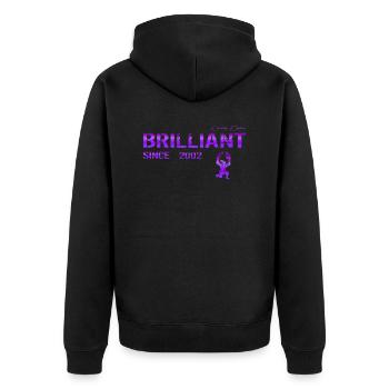 Brilliant since 2002 - Unisex Premium Organic Zip Hoodie - black - Back - Nico (187cm)