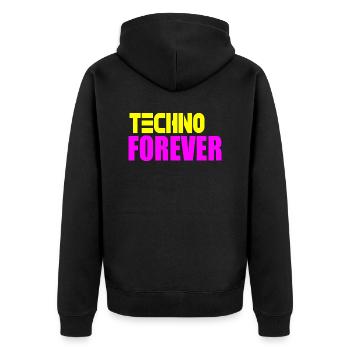 Techno pour toujours - Veste à capuche bio Premium Unisexe - noir - Dos - Nico (187cm)