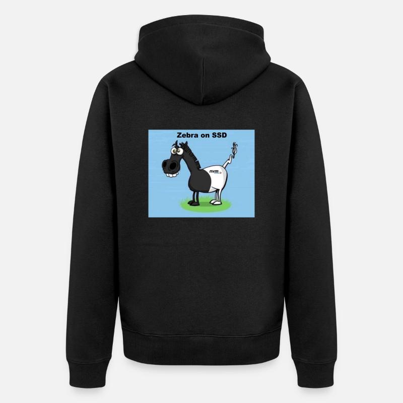 Zebra on SSD - Unisex Premium Bio Zip Hoodie - Schwarz