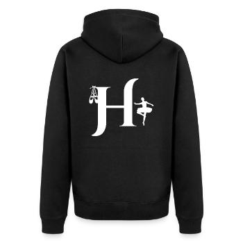 Letter h ballerina - Unisex Premium Organic Zip Hoodie - black - Back - Nico (187cm)