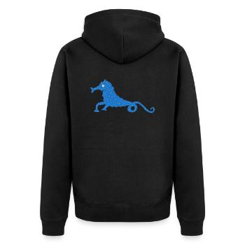 Sea-Horse - Unisex Premium Organic Zip Hoodie - black - Back - Nico (187cm)