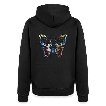 Tattoo Butterfly Nature Butterflies Cute Summer Cocoon - Unisex Premium Organic Zip Hoodie - black - Back - Nico (187cm)
