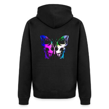Tattoo Schmetterling Natur Schmetterlinge Niedlicher Sommerkokon - Unisex Premium Bio Zip Hoodie - Schwarz - Hinten - Nico (187cm)