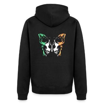 Flagge von Irland, Land, offizielle Staaten, Kontinent - Unisex Premium Bio Zip Hoodie - Schwarz - Hinten - Nico (187cm)