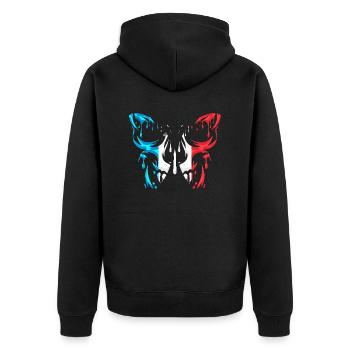 Frankreich, Länderflagge, offizielle Staaten, Kontinent - Unisex Premium Bio Zip Hoodie - Schwarz - Hinten - Nico (187cm)
