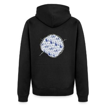 dog statement geburtstag geschenkidee vegetarisch - Unisex Premium Bio Zip Hoodie - Schwarz - Hinten - Nico (187cm)