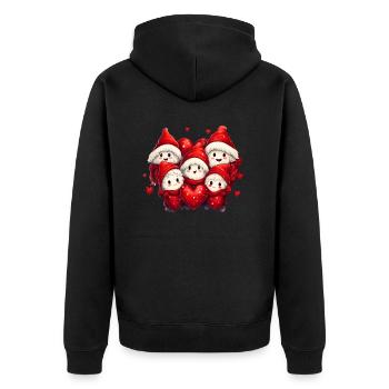 Weihnachtliche Halloween-Geister, eine magische Mischung - Unisex Premium Bio Zip Hoodie - Schwarz - Hinten - Nico (187cm)