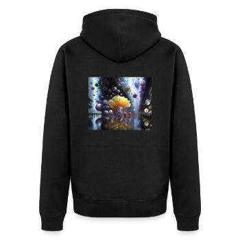 Voyage en Actarus #1 - Veste à capuche bio Premium Unisexe - noir - Dos - Nico (187cm)