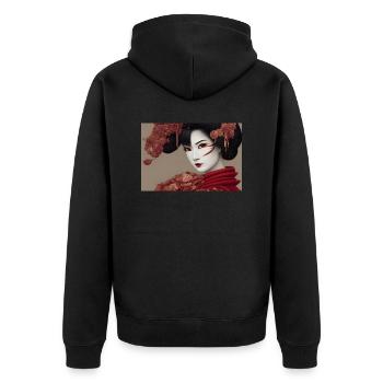 Geisha Asuka - Veste à capuche bio Premium Unisexe - noir - Dos - Nico (187cm)
