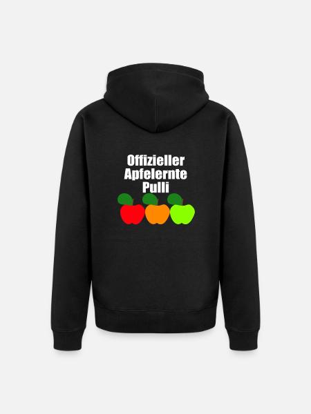 offizieller Apfelernte Pulli - Unisex Premium Bio Zip Hoodie - Schwarz