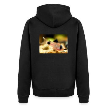Corydoras panda catfish, panzerwels, pandawels - Unisex Premium Organic Zip Hoodie - black - Back - Nico (187cm)