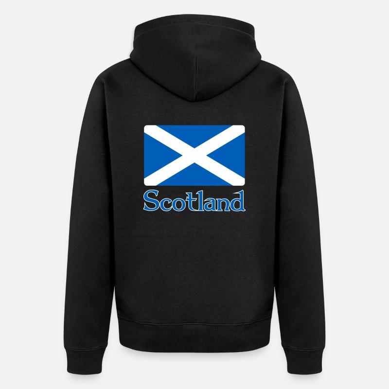 Schottland Flagge mit Text - Unisex Premium Bio Zip Hoodie - Schwarz