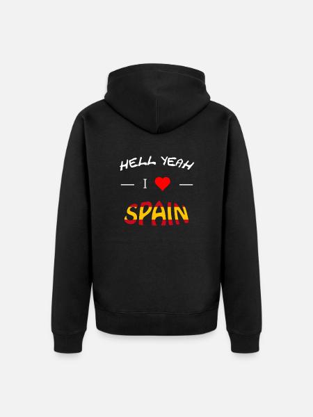 Spain, made in spain, spain, Madrid, i love spain - Unisex Premium Bio Zip Hoodie - Schwarz