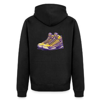Basketballspieler - Unisex Premium Bio Zip Hoodie - Schwarz - Hinten - Nico (187cm)