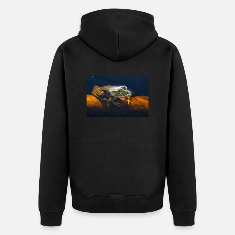 Teichfrosch - Unisex Premium Bio Zip Hoodie - Schwarz