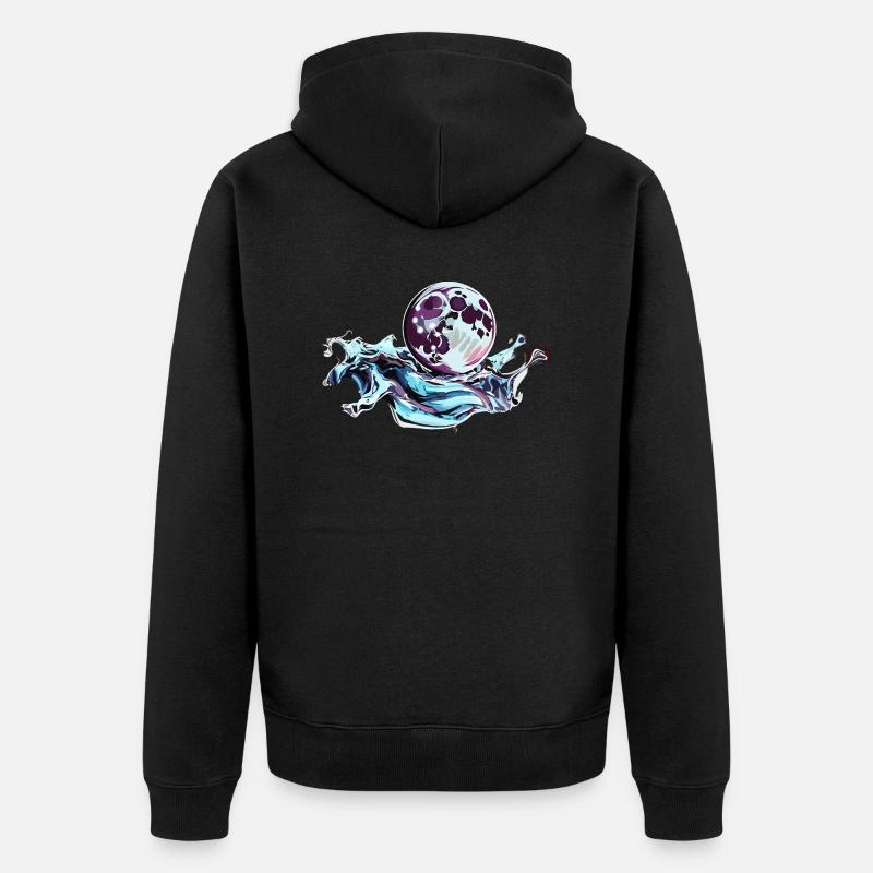 Pleine lune chromée - Veste à capuche bio Premium Unisexe - noir