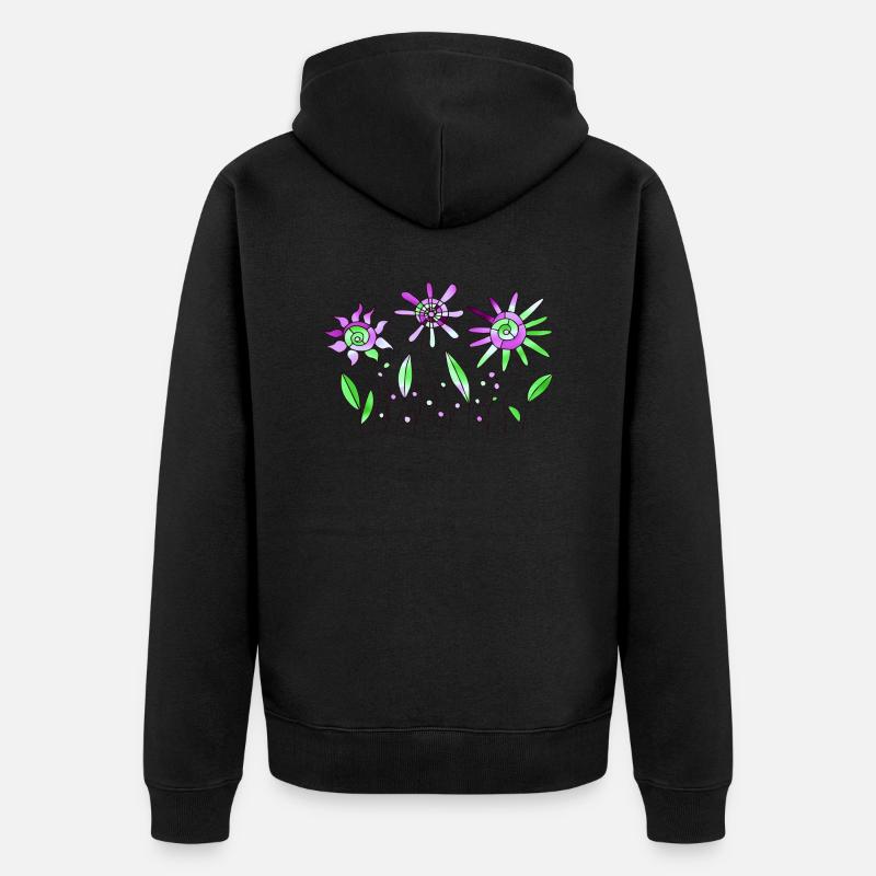 Fleur - Veste à capuche bio Premium Unisexe - noir
